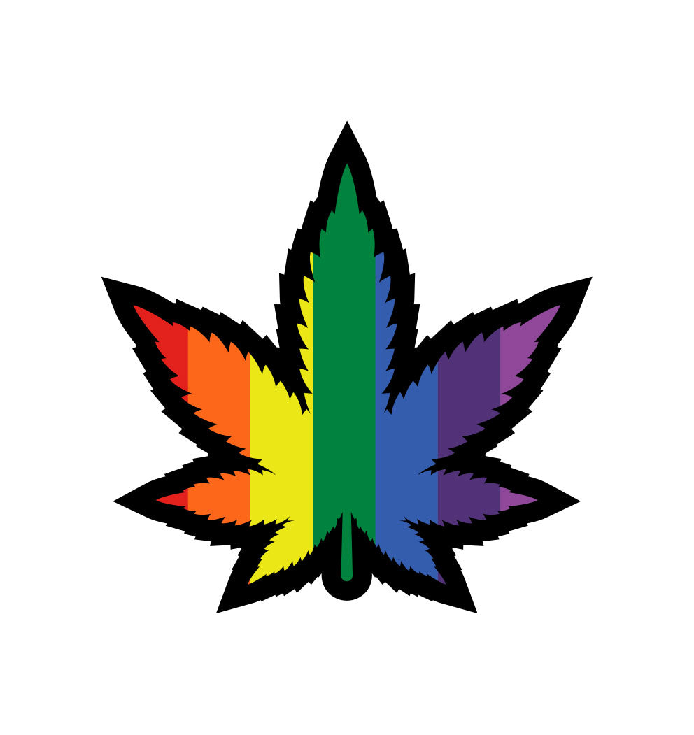 Pin: Rainbow Marijuana Leaf