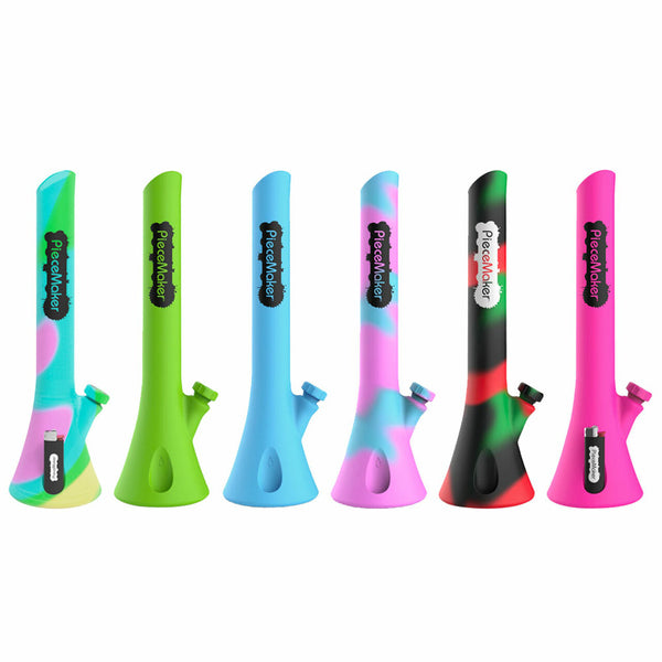 Bong: Kirby Silicone 14.5" -Glow in the Dark Pink/Blue