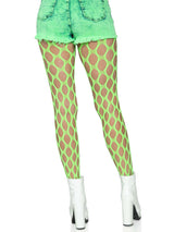 Ivy Pothole Net Tights- One Size Neon Green