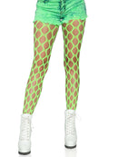 Ivy Pothole Net Tights- One Size Neon Green