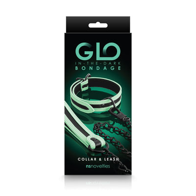 GLO Bondage Collar/Leash-Green