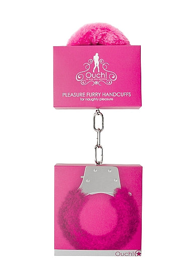 Ouch Pleasure Cuffs-Pink Furry