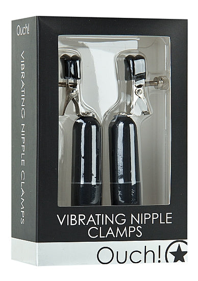 Ouch Vibrating Nipple Clamps-Black