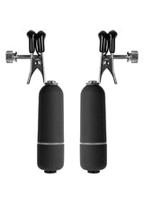 Ouch Vibrating Nipple Clamps-Black