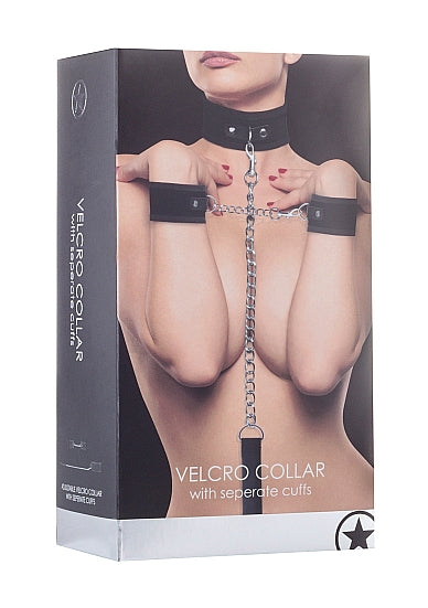 Ouch Velcro Collar with Seperate Cuffs-Black