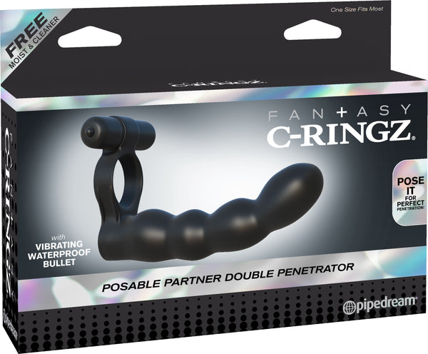 CRingz Posable Double Penetration Black