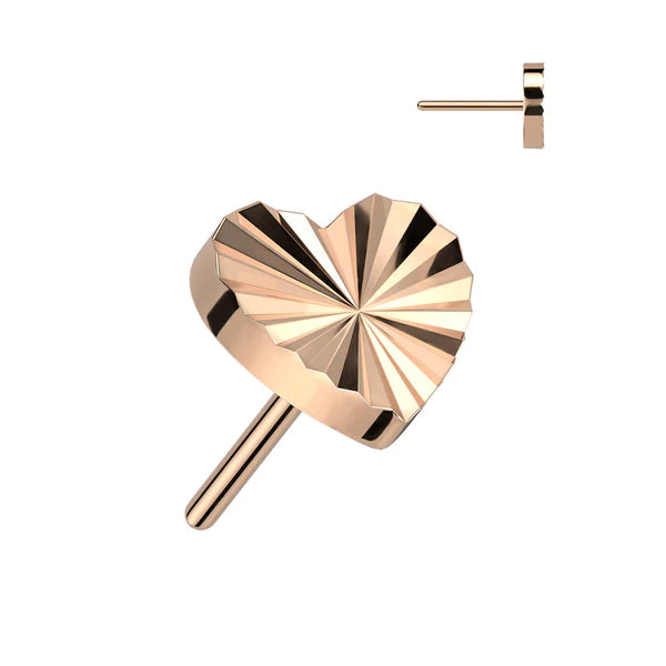 Labret: Titanium Rose Gold Heart