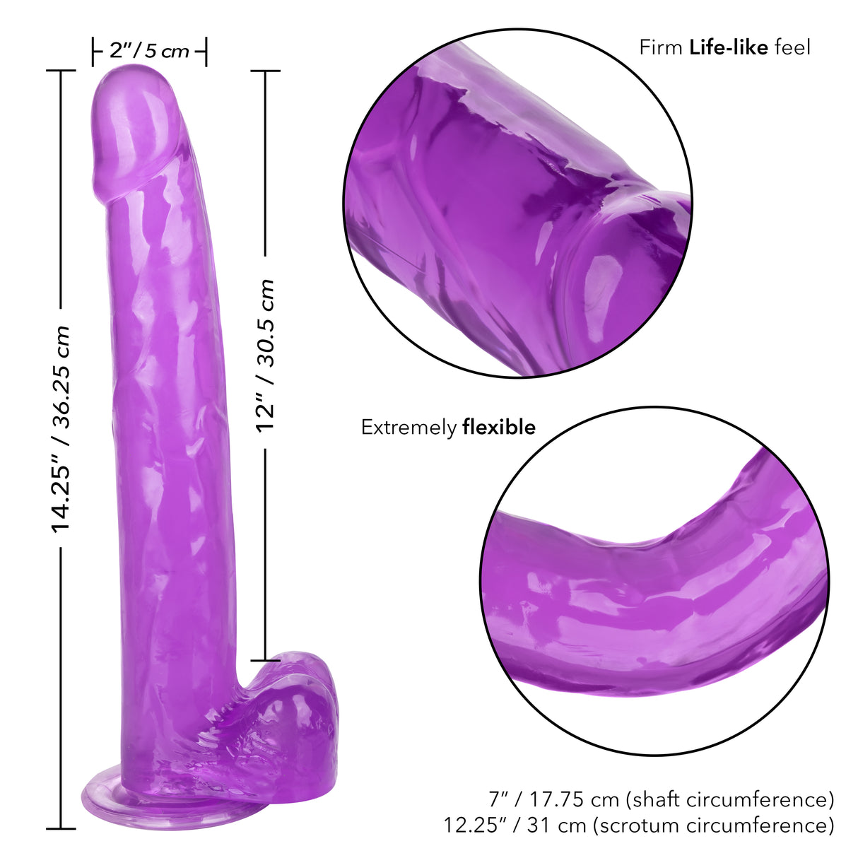 Size Queen Dong - Purple 12"