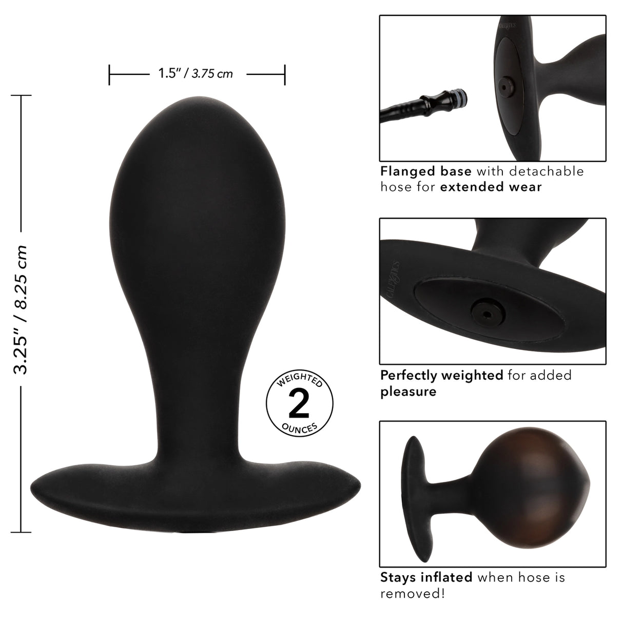 Weighted Silicone Inflatable Plug-Large