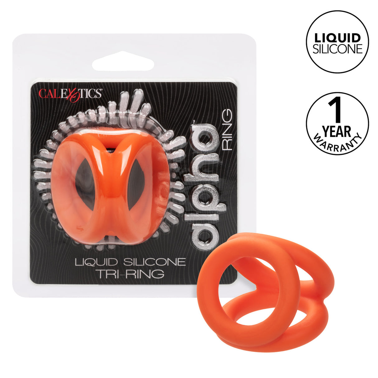 Alpha Liquid Silicone Tri Ring - Orange