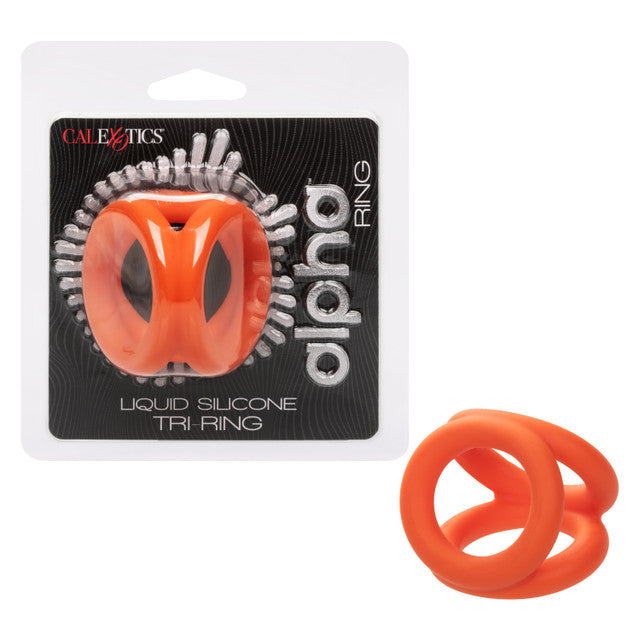 Alpha Liquid Silicone Tri Ring - Orange