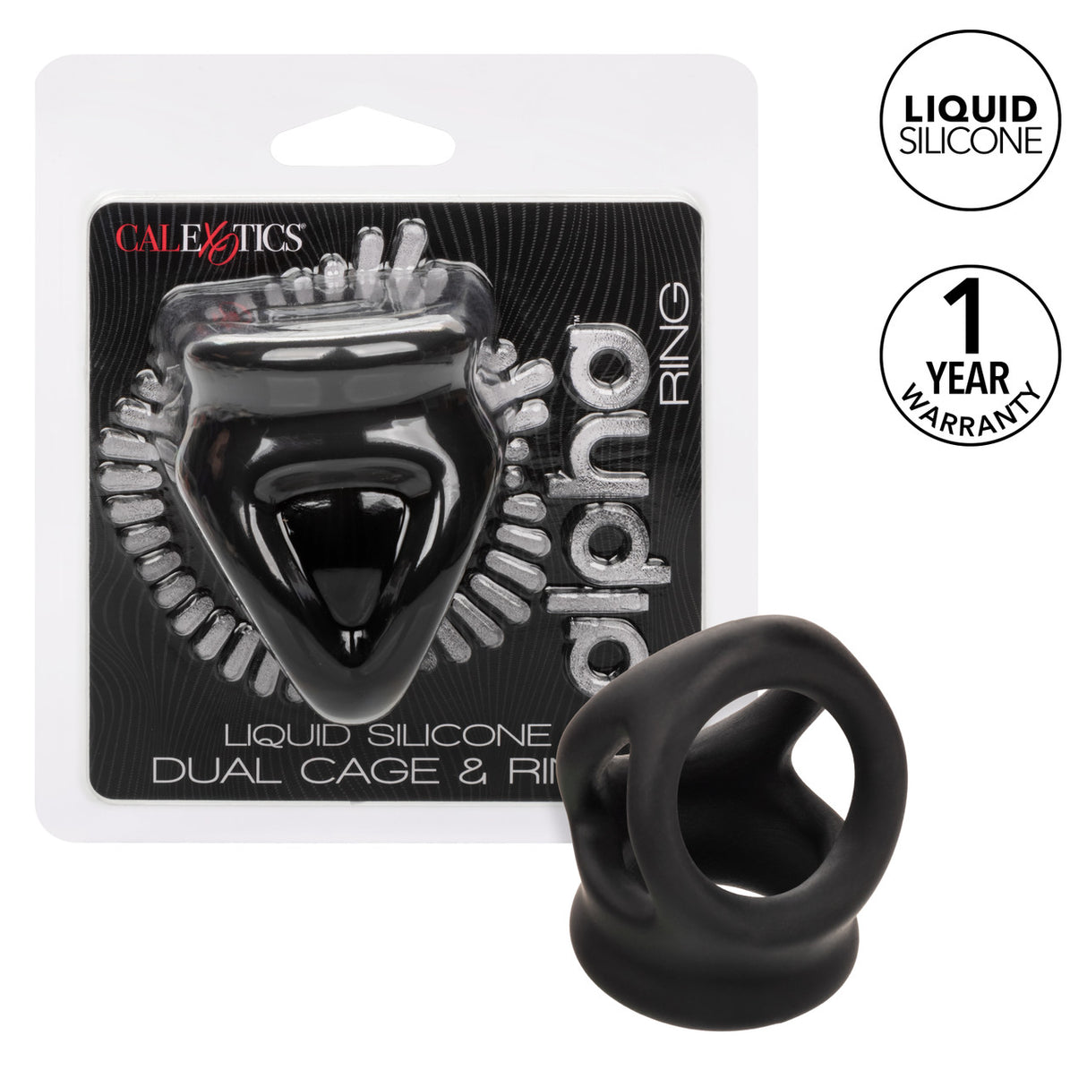 Alpha Liquid Silicone Dual Ring-Black