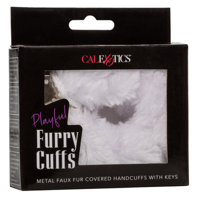 Playful Furry Cuffs-White