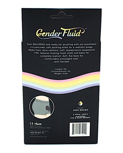 Gender Fluid Soft Packer 5"-Dark Brown