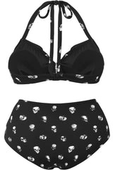 Swim: Skulls 2PC Black-3X