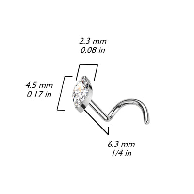 Nose Pin: Titanium Aurora Corkscrew