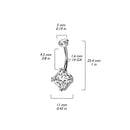 Belly Ring: Titanium Vitrail Square 14ga