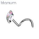 Nose Pin: Titanium Aurora Corkscrew