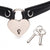 Heart Lock Choker with Key-Black