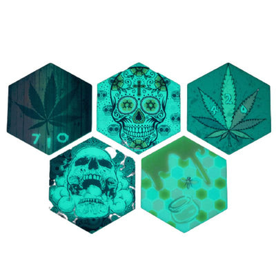 Glow In The Dark Hexagon Silicone Dab Mat- Assorted