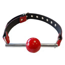 Rouge Ball Gag Sterling Steel Rod-Red