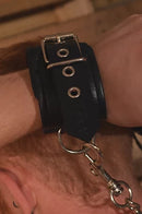 Rouge Leather Wrist Cuffs-Black