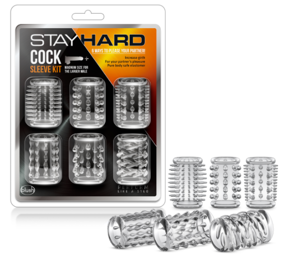 Stay Hard Cock Sleeve Kit-Clear