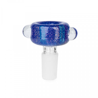 Bowl: Red Eye Glass 14mm Glimmer Push Blue