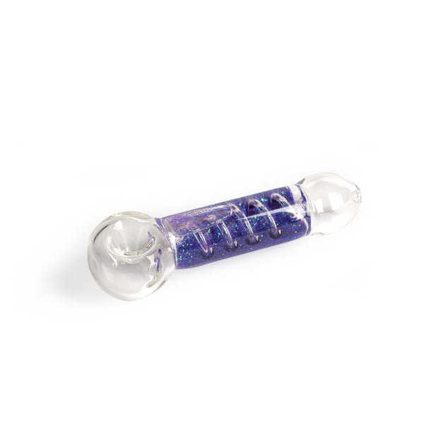 Pipe: Red Eye Glass Sparkle Chill Coil -Purple