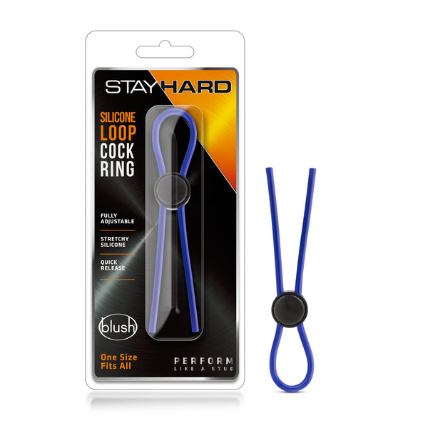 Stay Hard Loop Cockring-Blue