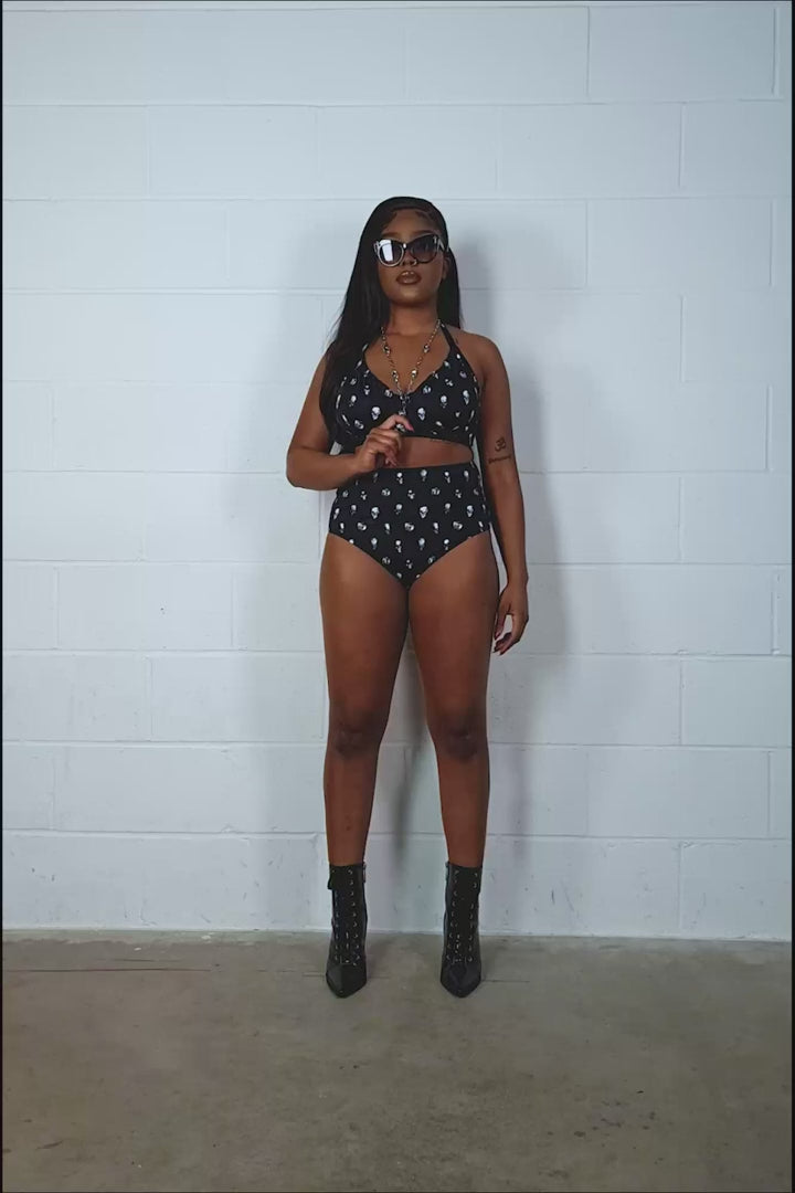 Swim: Skulls 2PC Black-XXL