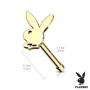 Nose Pin: Surgical Steel Playboy Bunny-Gold