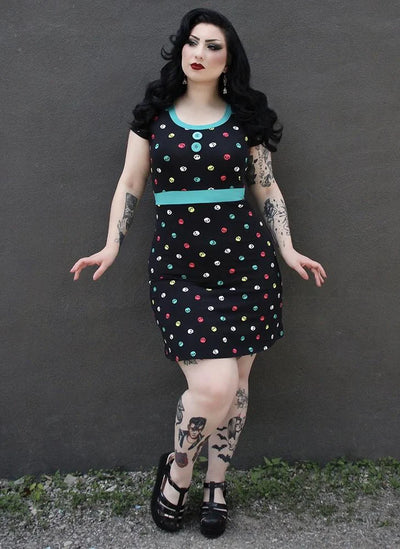 Sourpuss Multi Skulls Dress-Extra Large