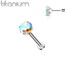 Labret: Titanium Aurora CZ Stud