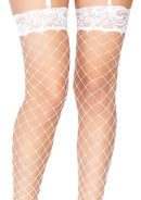 Oda Net Thigh High Stockings One Size White