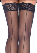 Nuna Sheer Thigh High Stockings- One Size Black