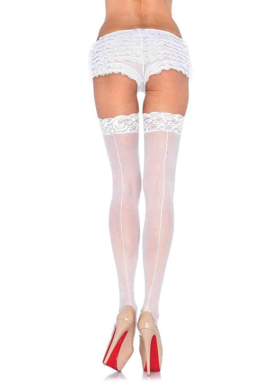Nuna Sheer Thigh High Stockings- One Size White
