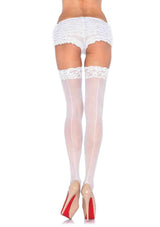 Nuna Sheer Thigh High Stockings- One Size White
