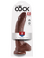 King Cock 9" with Balls-Brown