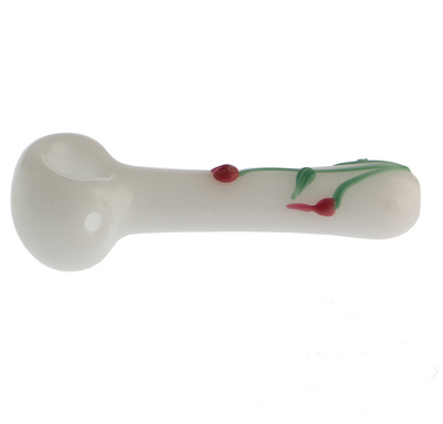 Pipe: 4" Spoon with Roses-White
