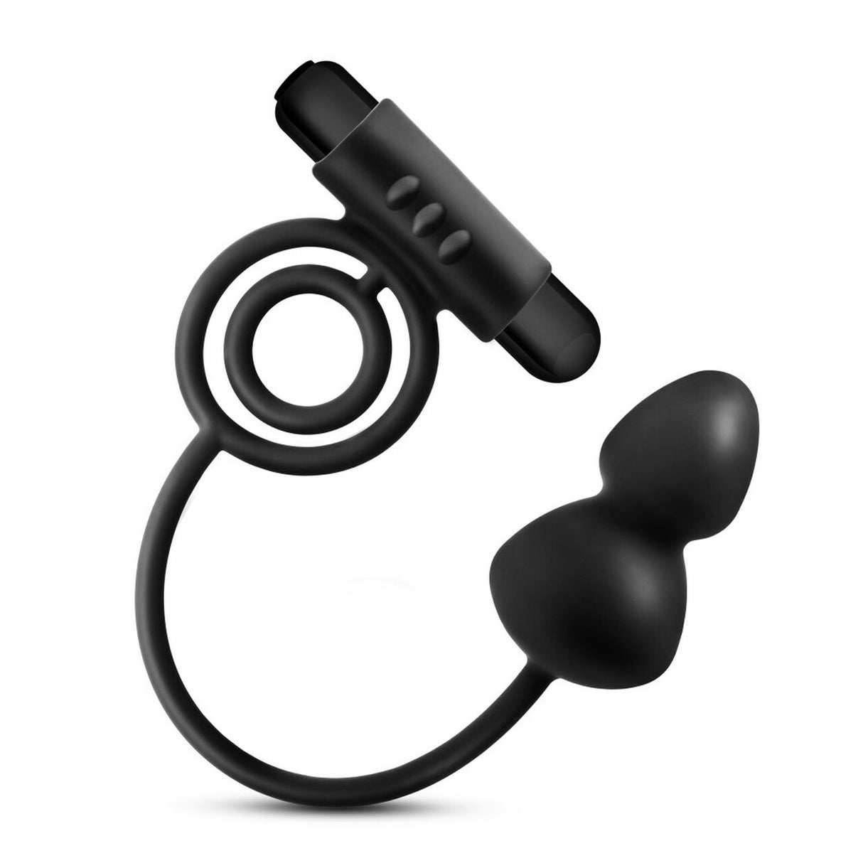 Anal Adventures Platinum Plug with Cockring-Black