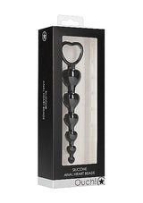 Ouch Anal Heart Beads-Black
