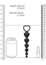 Ouch Anal Heart Beads-Black
