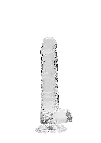 Real Rock 7" Dildo with Balls-Clear