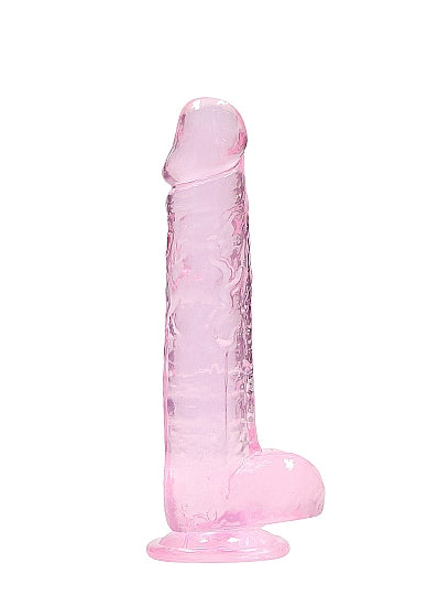 Real Rock 8" Dildo with Balls-Pink