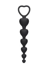 Ouch Anal Heart Beads-Black