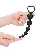 Ouch! Anal Heart Beads - Black