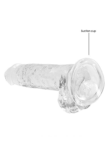 Real Rock 7" Dildo with Balls-Clear