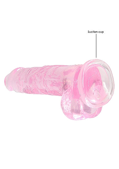 Real Rock 8" Dildo with Balls-Pink