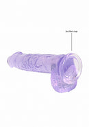 Real Rock 6" Dildo with Balls-Purple